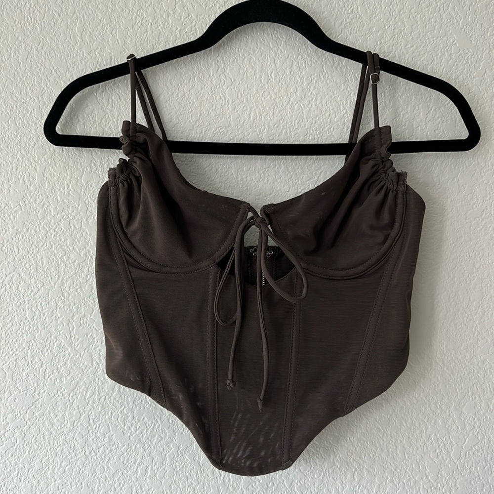 White Fox Boutique Brown Tie Corset